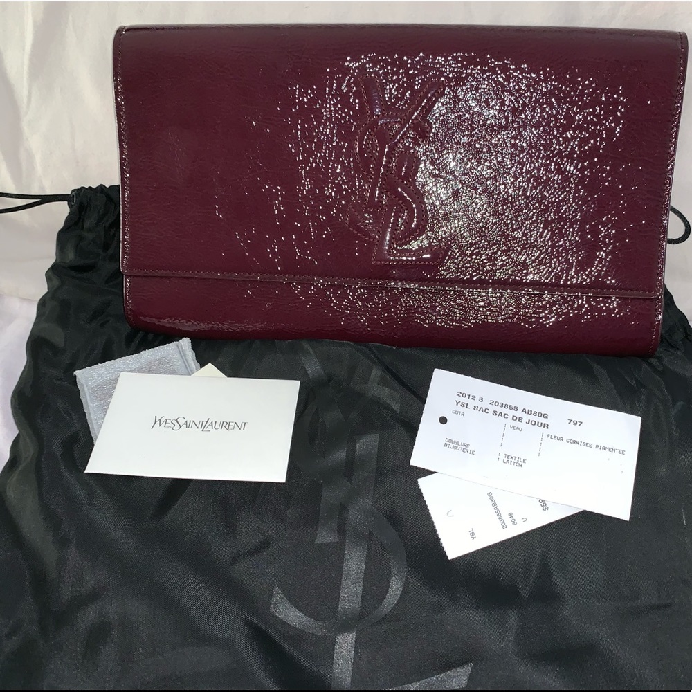 **SOLD** Authentic YSL Clutch Patent Leather
